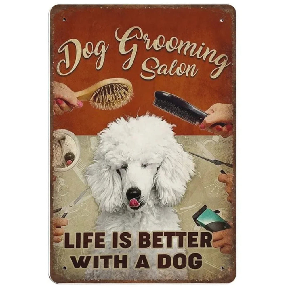 8x12 Funny Dog Metal Sign – Vintage Tin Wall Art for Pet Lovers & Homes | Tin & Time Co. #1004