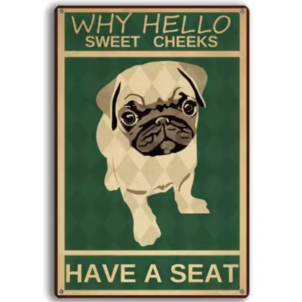 8x12 Funny Dog Metal Sign – Vintage Tin Wall Art for Pet Lovers & Homes | Tin & Time Co. #1036