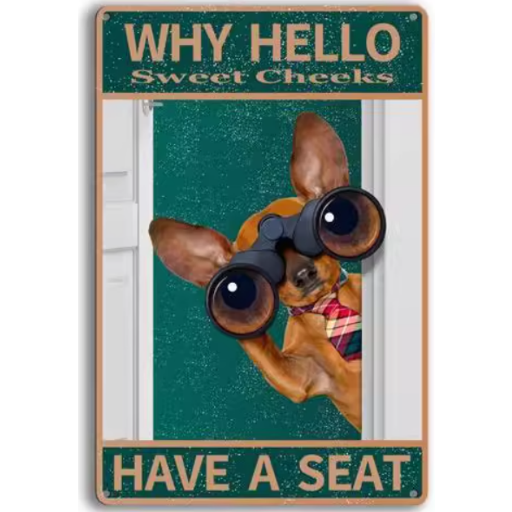 8x12 Funny Dog Metal Sign – Vintage Tin Wall Art for Pet Lovers & Homes | Tin & Time Co. #1041