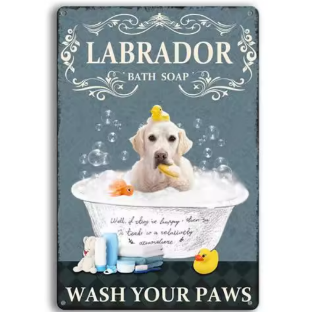 8x12 Funny Dog Metal Sign – Vintage Tin Wall Art for Pet Lovers & Homes | Tin & Time Co. #1045