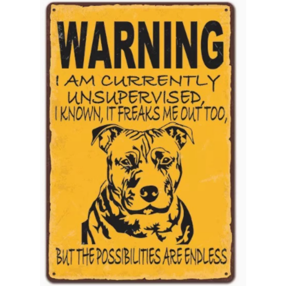 8x12 Funny Dog Metal Sign – Vintage Tin Wall Art for Pet Lovers & Homes | Tin & Time Co. #1061