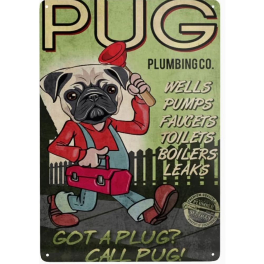 8x12 Funny Dog Metal Sign – Vintage Tin Wall Art for Pet Lovers & Homes | Tin & Time Co. #1075