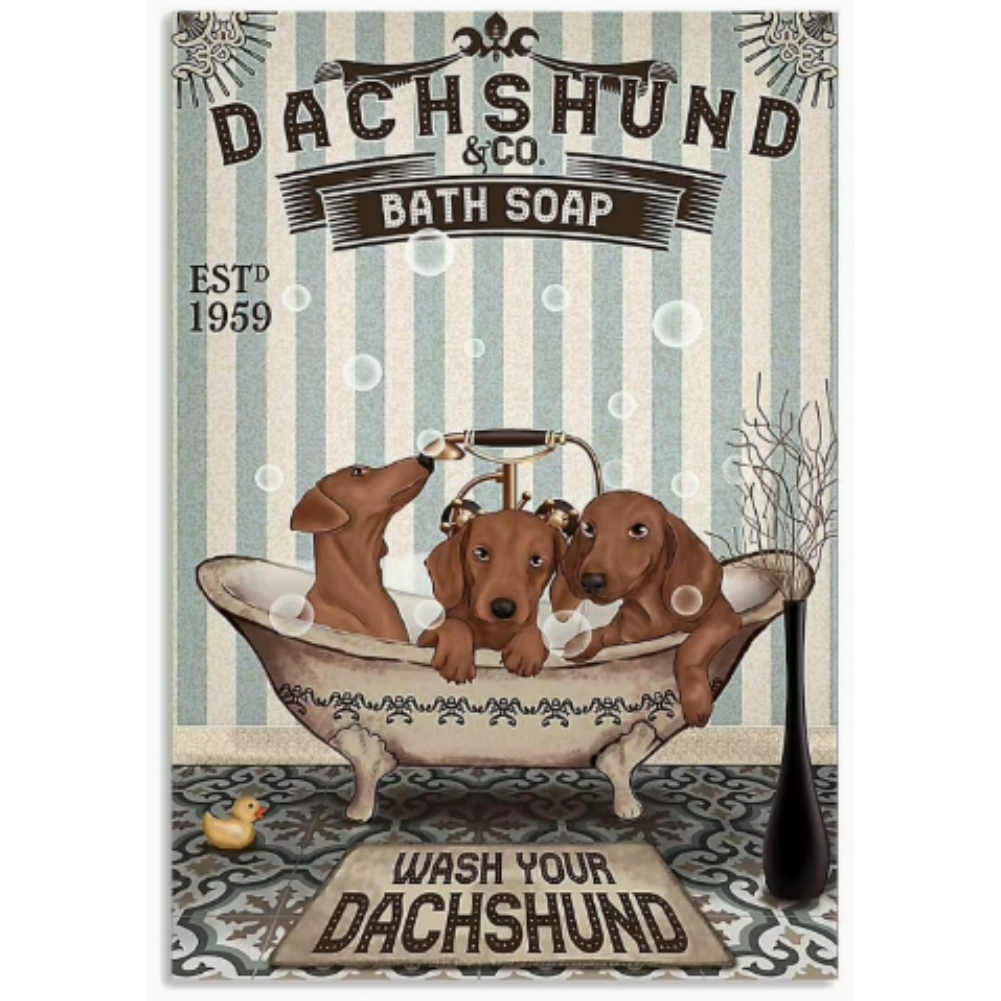 8x12 Funny Dog Metal Sign – Vintage Tin Wall Art for Pet Lovers & Homes | Tin & Time Co. #1081