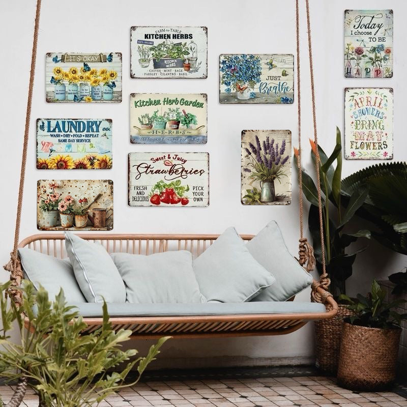 8x12 Farmhouse Metal Sign – Rustic Tin Wall Art with Barn & Animals | Tin & Time Co. #ZH7001