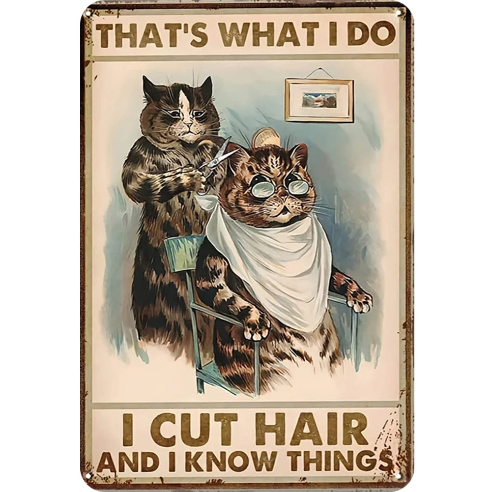 8x12 Cute Cat Metal Sign – Retro Tin Wall Art for Cat Lovers & Kitchens | Tin & Time Co. #2012