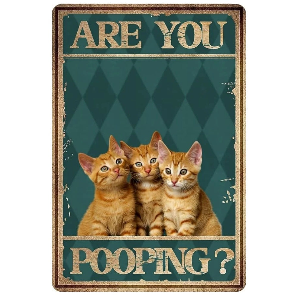 8x12 Cute Cat Metal Sign – Retro Tin Wall Art for Cat Lovers & Kitchens | Tin & Time Co. #2019