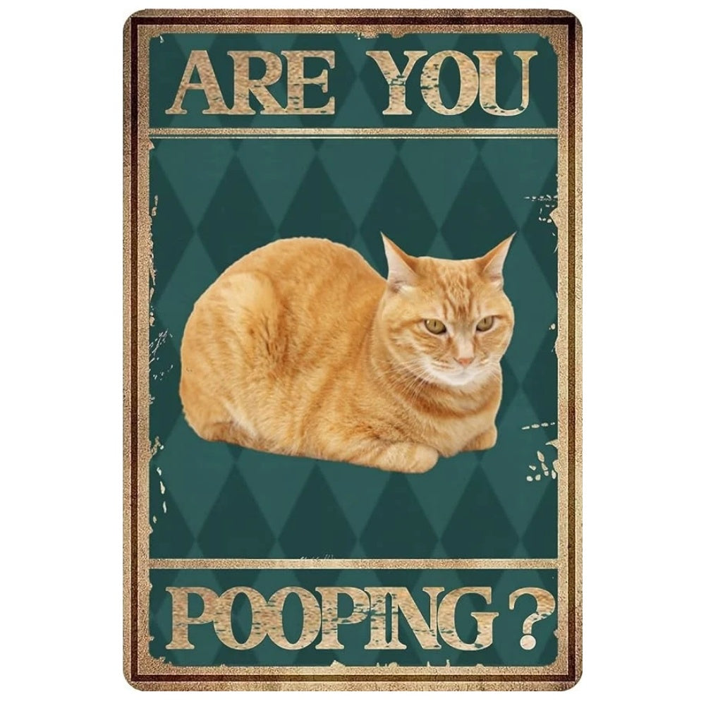 8x12 Cute Cat Metal Sign – Retro Tin Wall Art for Cat Lovers & Kitchens | Tin & Time Co. #2021