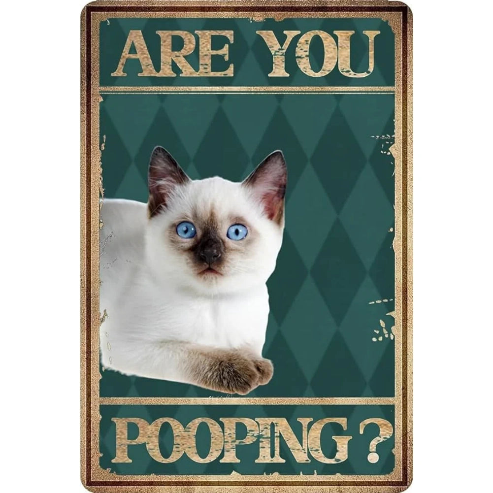8x12 Cute Cat Metal Sign – Retro Tin Wall Art for Cat Lovers & Kitchens | Tin & Time Co. #2044