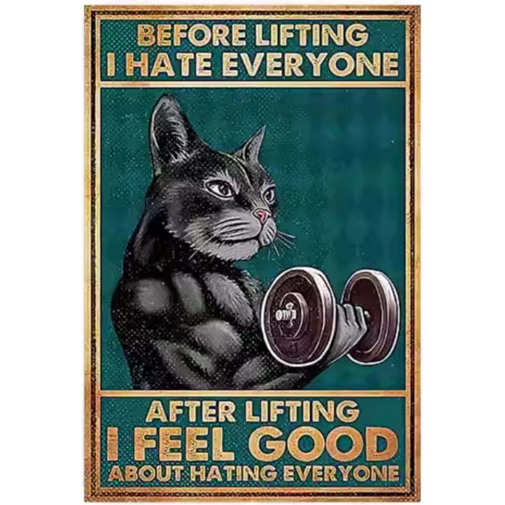 8x12 Cute Cat Metal Sign – Retro Tin Wall Art for Cat Lovers & Kitchens | Tin & Time Co. #2055