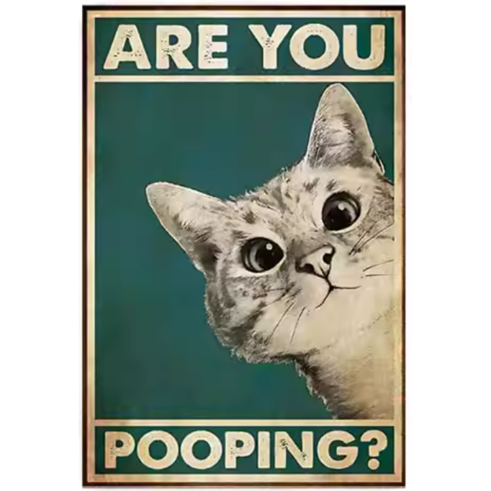 8x12 Cute Cat Metal Sign – Retro Tin Wall Art for Cat Lovers & Kitchens | Tin & Time Co. #2056