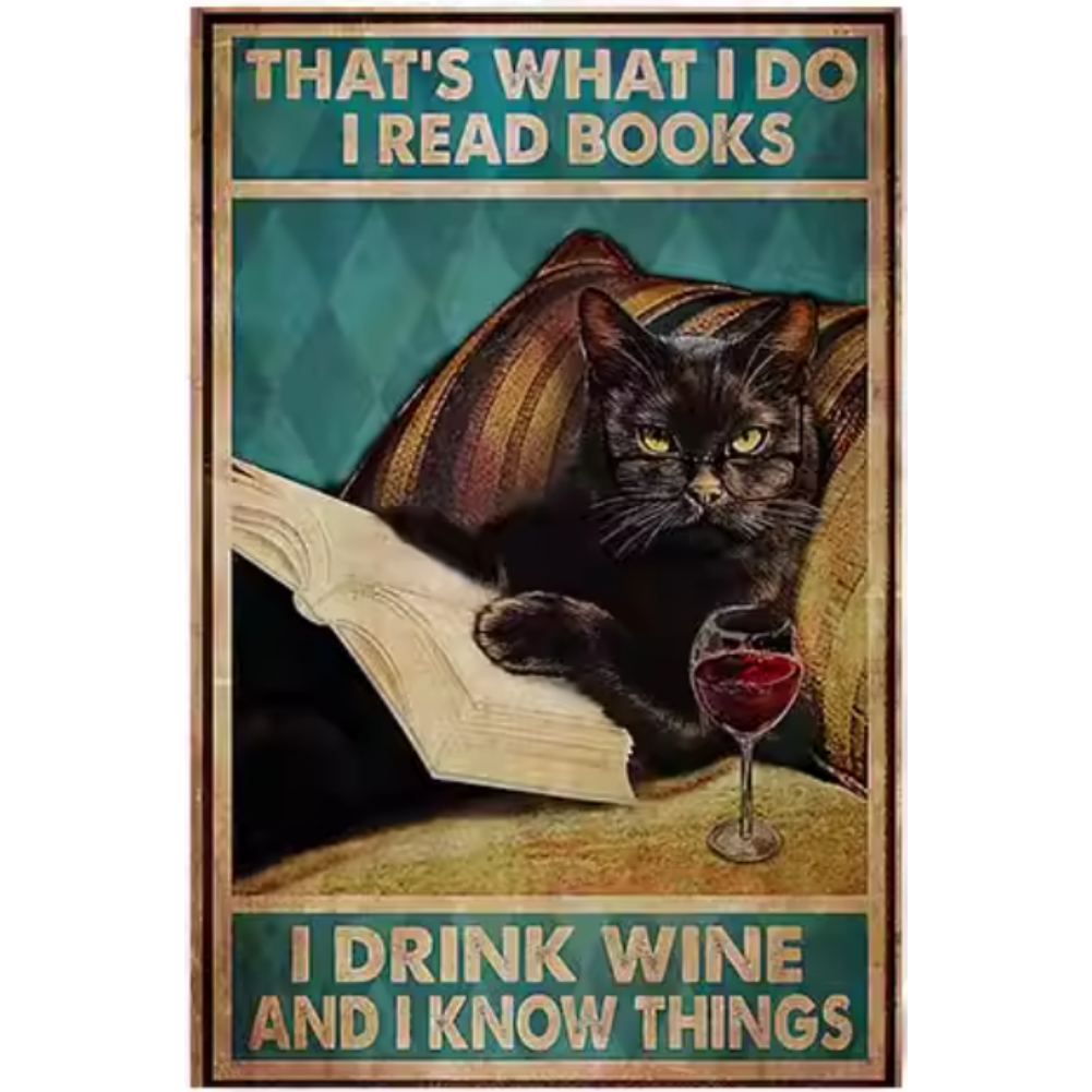 8x12 Cute Cat Metal Sign – Retro Tin Wall Art for Cat Lovers & Kitchens | Tin & Time Co. #2057