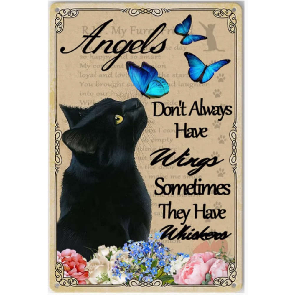 8x12 Cute Cat Metal Sign – Retro Tin Wall Art for Cat Lovers & Kitchens | Tin & Time Co. #2061