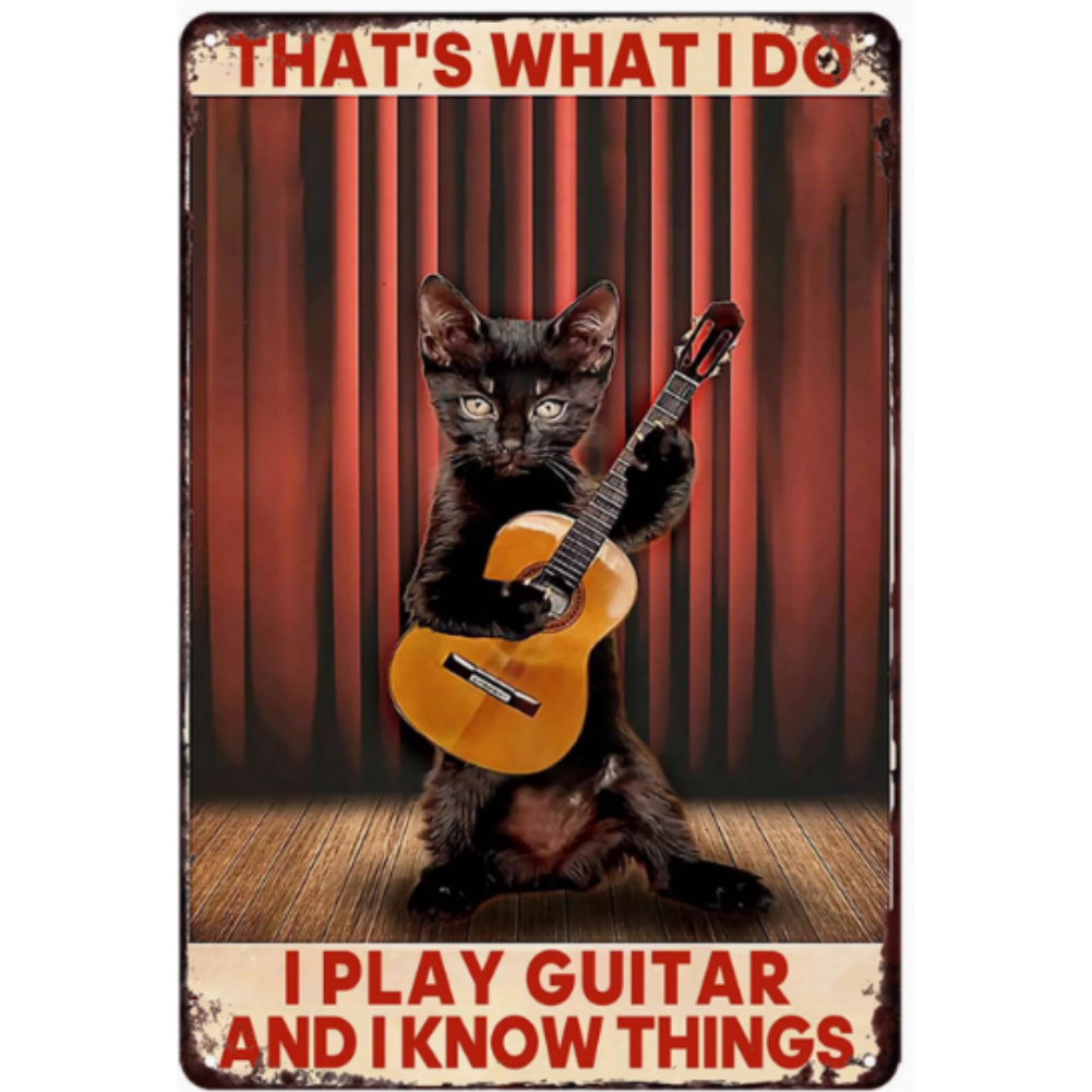 8x12 Cute Cat Metal Sign – Retro Tin Wall Art for Cat Lovers & Kitchens | Tin & Time Co. #2062