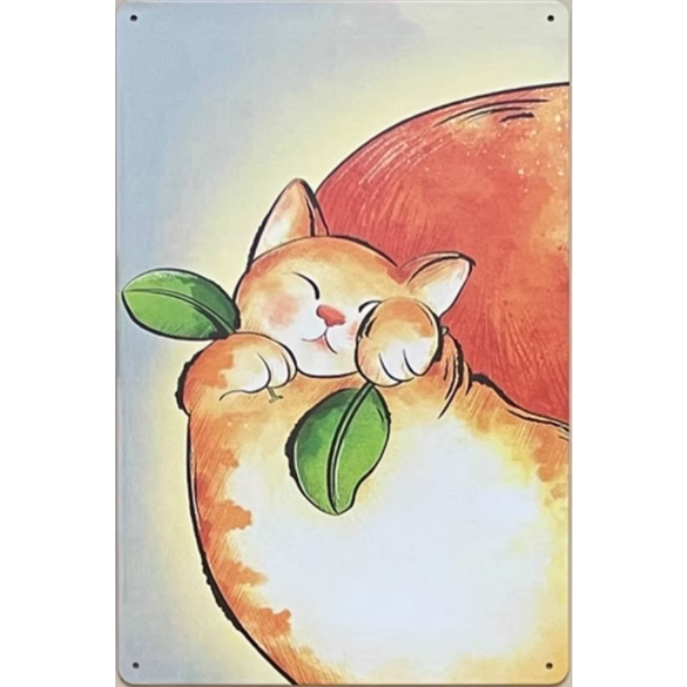 8x12 Cute Cat Metal Sign – Retro Tin Wall Art for Cat Lovers & Kitchens | Tin & Time Co. #2067