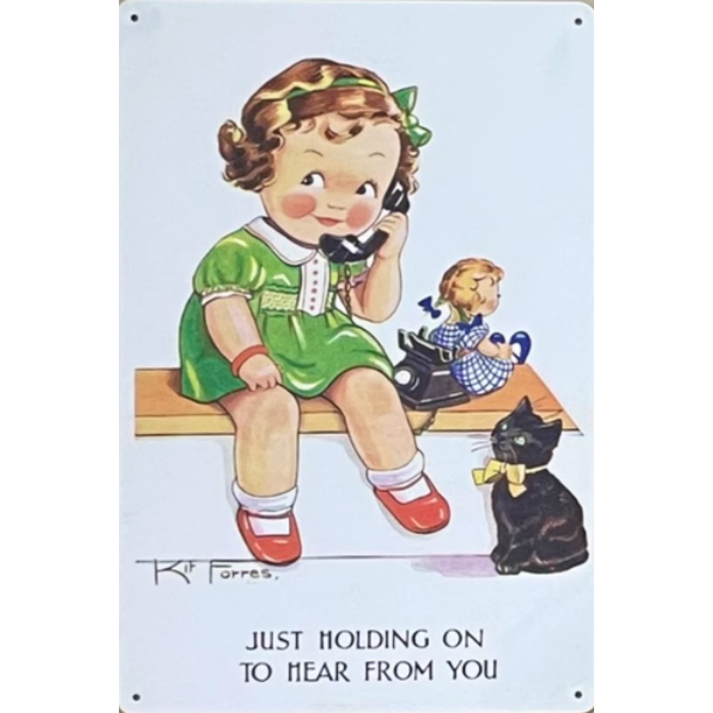 8x12 Cute Cat Metal Sign – Retro Tin Wall Art for Cat Lovers & Kitchens | Tin & Time Co. #2079