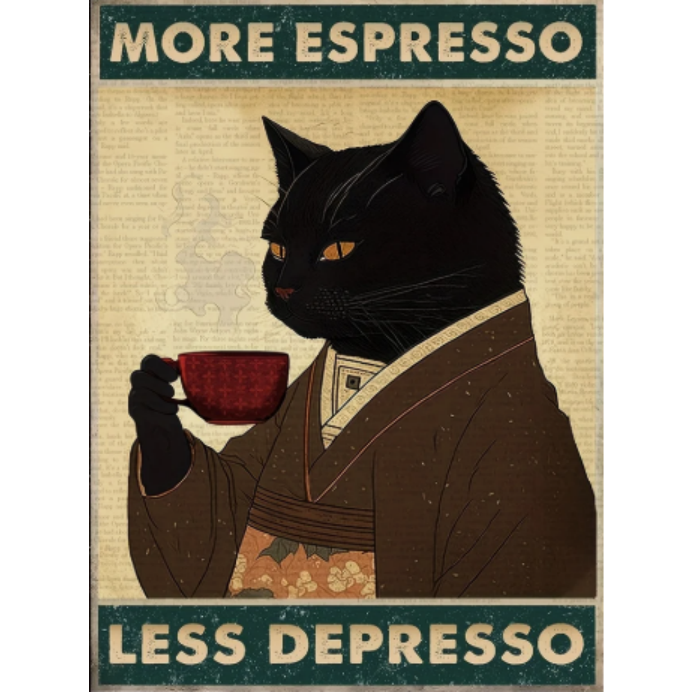 8x12 Cute Cat Metal Sign – Retro Tin Wall Art for Cat Lovers & Kitchens | Tin & Time Co. #2093