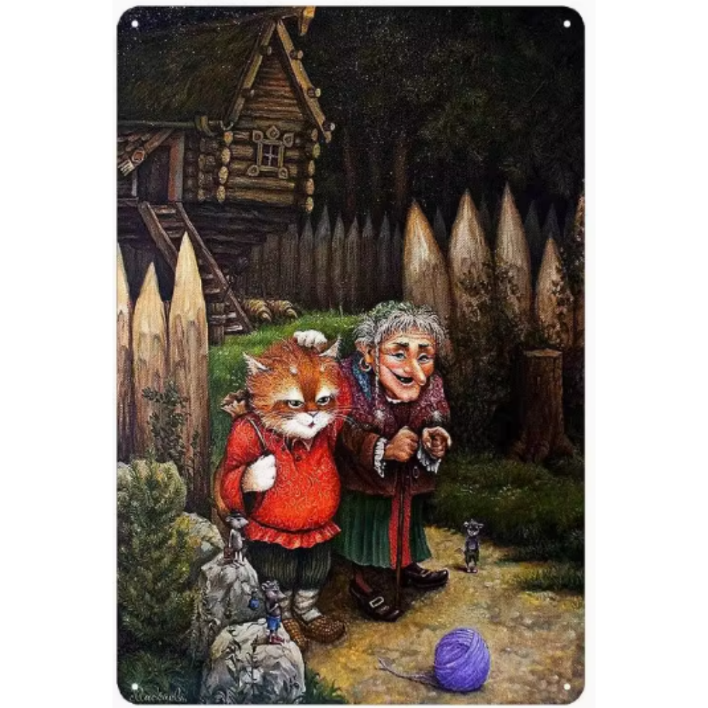 8x12 Cute Cat Metal Sign – Retro Tin Wall Art for Cat Lovers & Kitchens | Tin & Time Co. #2097