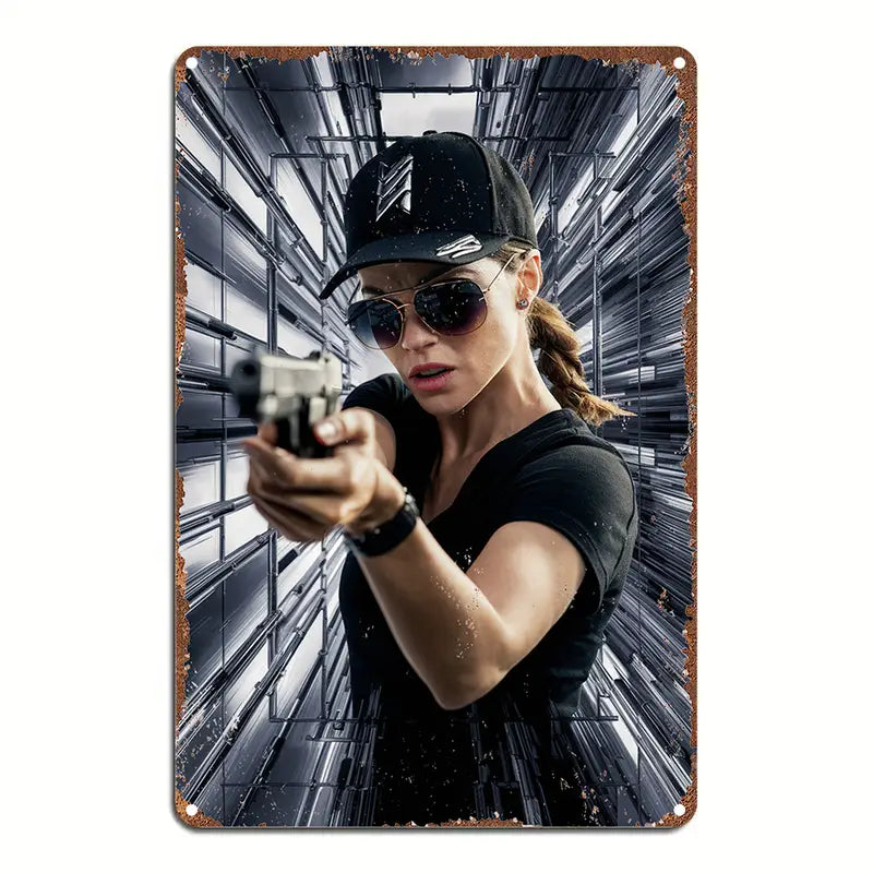 8x12 Pin-Up Girl Metal Sign – Retro Tin Wall Art for Garage & Bar Decor | Tin & Time Co. #3061