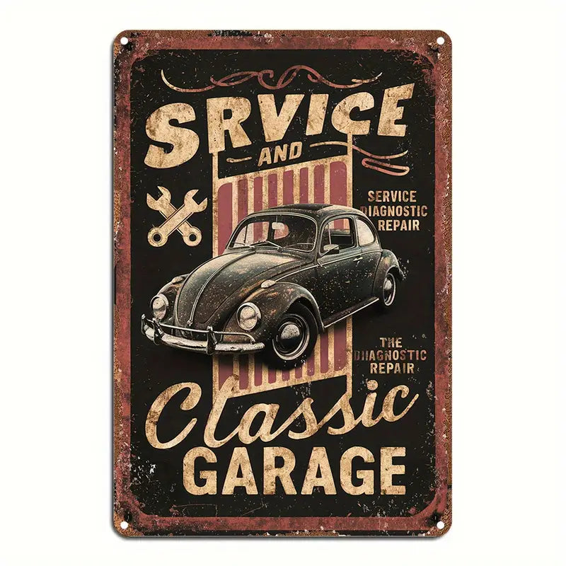 8x12 Classic Car Metal Sign – Vintage Tin Wall Art for Auto Fans & Garages | Tin & Time Co. #4049