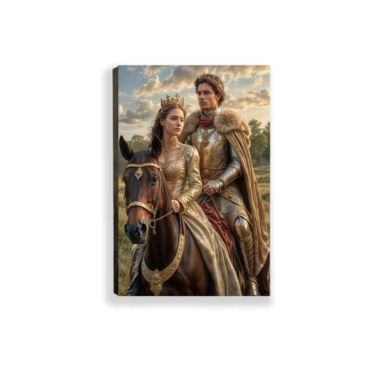 Custom Royal Knight Portrait from Photo – Personalized Medieval Canvas Wall Art