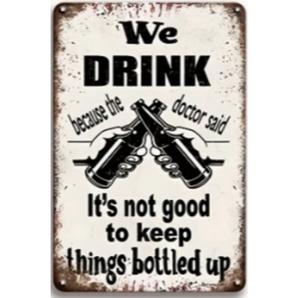 8x12 Funny Bar Metal Sign – Tin Wall Art for Home Bars & Man Caves | Wallcow#5123