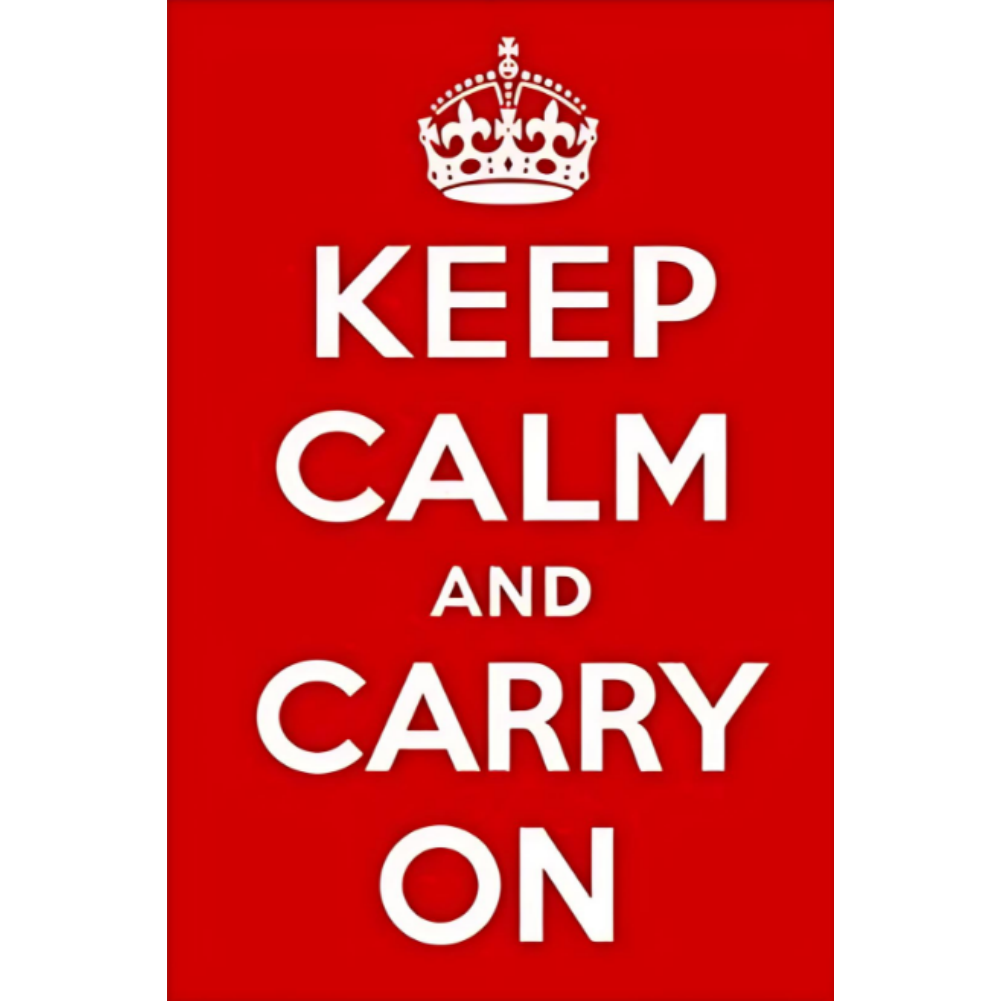 8x12 Keep Calm and Carry On Metal Sign – Vintage Wall Art with Flag & Freedom | Tin & Time Co.#6004