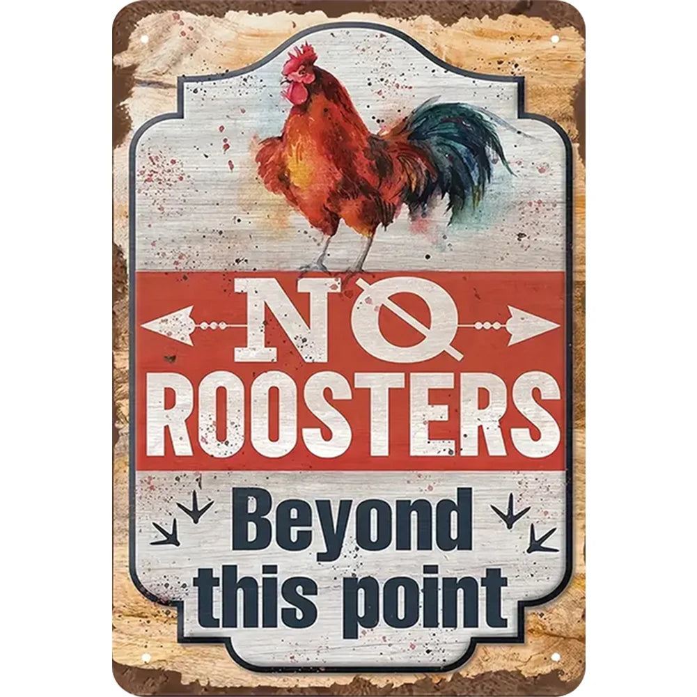 8x12 Cute Chicken Metal Sign – Retro Tin Wall Art for Chicken Lovers & Kitchens | Tin & Time Co. #B010