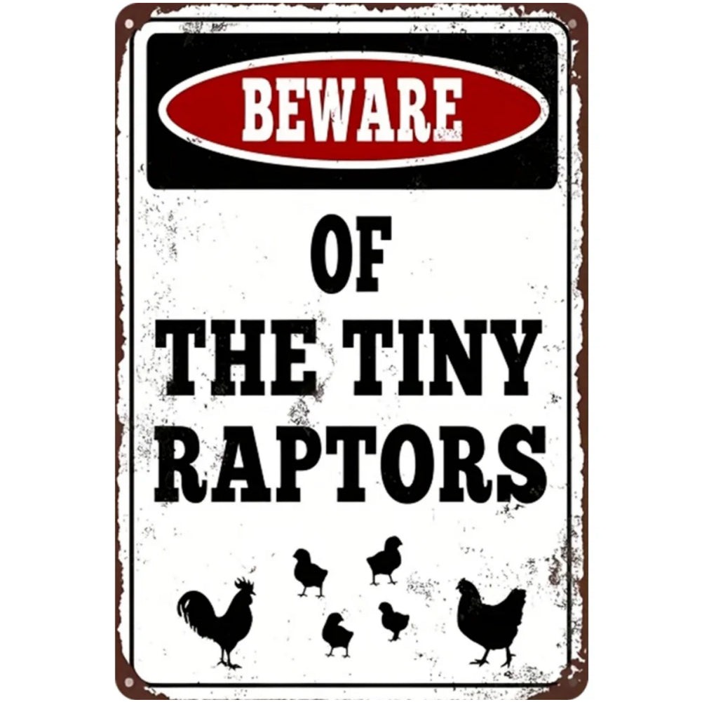 8x12 Cute Chicken Metal Sign – Retro Tin Wall Art for Chicken Lovers & Kitchens | Tin & Time Co. #B030