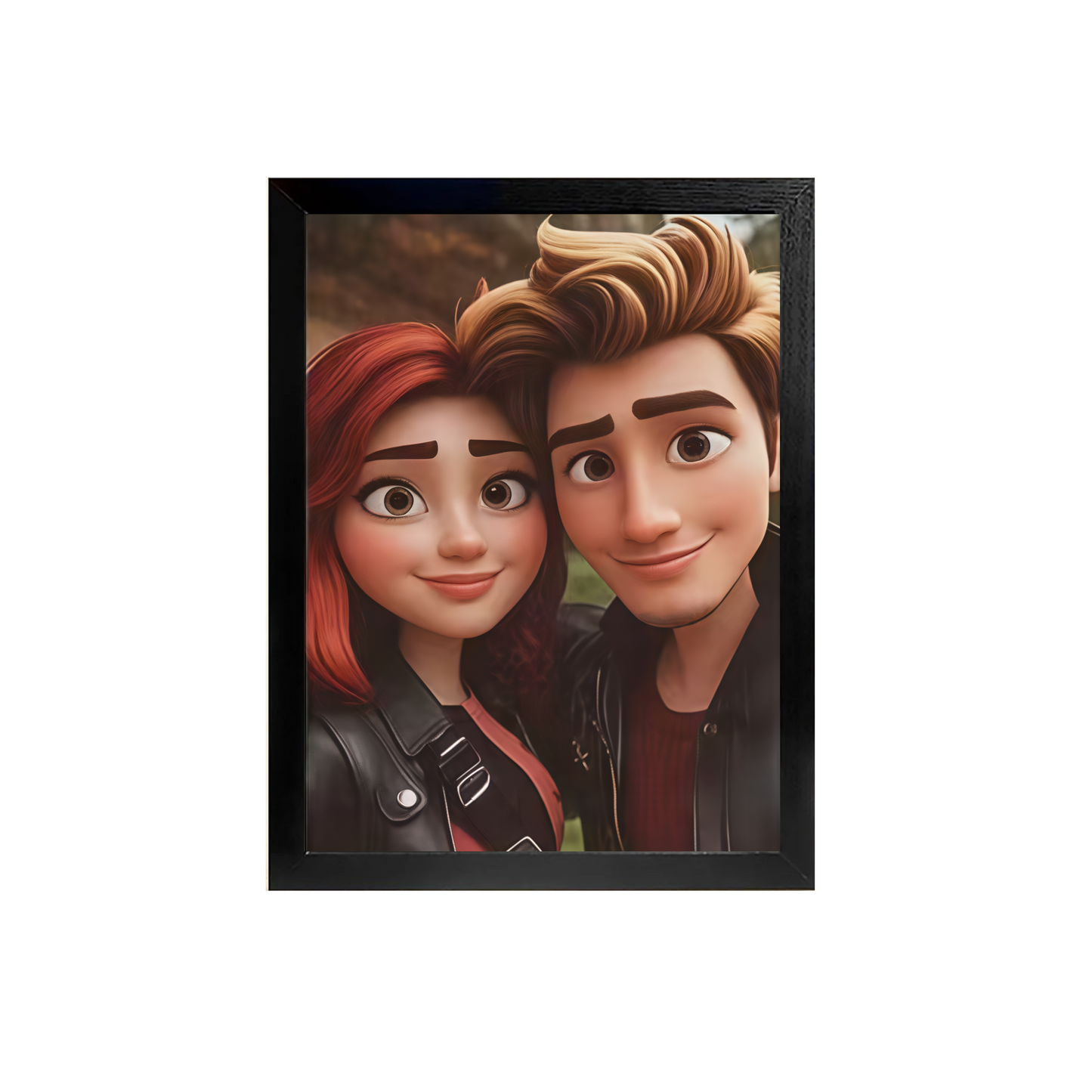 Custom Cartoon Couple Portrait from Photo - Personalized Canvas Art