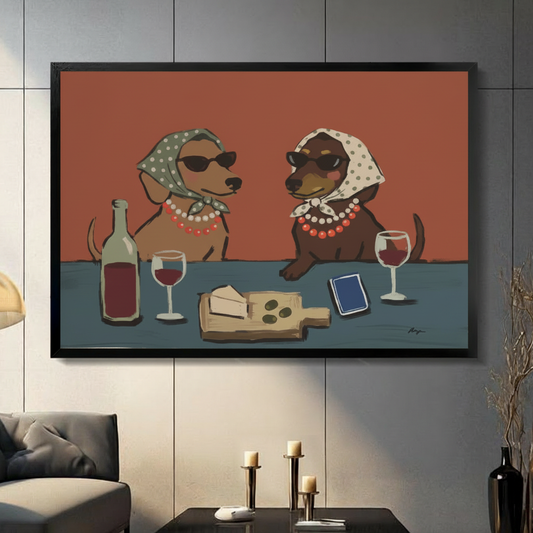 Funny Dachshund Wine Art: The Canvas Every Dog Mom Needs