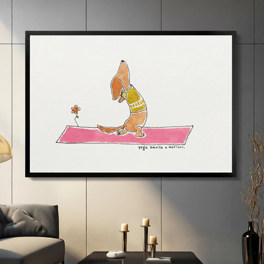 Yoga Dachshund Wall Art: The Cutest Print for Dog Lovers