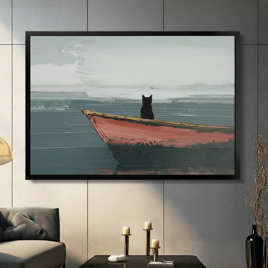 Black Cat Wall Art That Brings Moody Coastal Calm Home