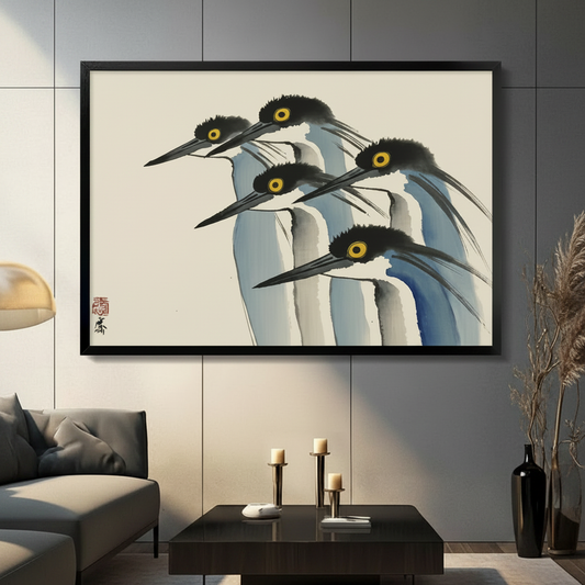 Japanese Egret Art: Bring Timeless Calm to Your Walls