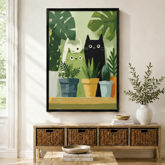 Cats & Plants Canvas Art: Decor for the Ultimate Plant Parent