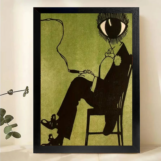 The Edgy Silhouette Vision – Dark Art Wall Art on Natural Wood Canvas | W546