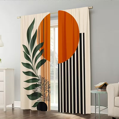 L009 Thermal Rod Pocket Curtain Panel – Room Darkening Linen Blend / Ideal for Bedroom, Living Room, Kitchen & Office