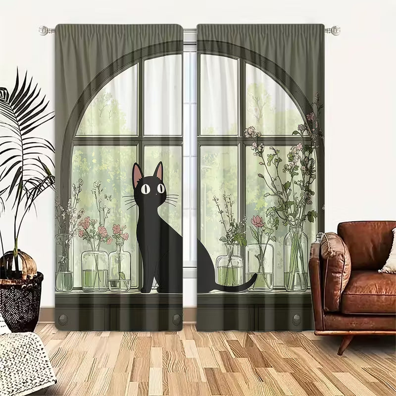 L011 Thermal Rod Pocket Curtain Panel – Room Darkening Linen Blend / Ideal for Bedroom, Living Room, Kitchen & Office