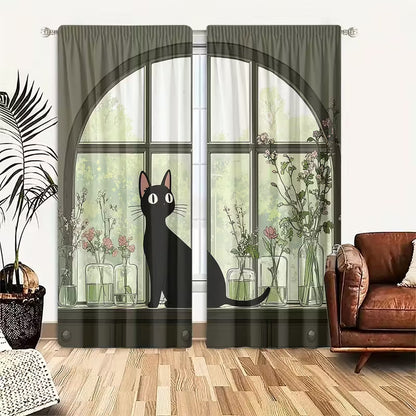 L011 Thermal Rod Pocket Curtain Panel – Room Darkening Linen Blend / Ideal for Bedroom, Living Room, Kitchen & Office