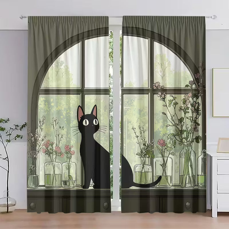 L011 Thermal Rod Pocket Curtain Panel – Room Darkening Linen Blend / Ideal for Bedroom, Living Room, Kitchen & Office