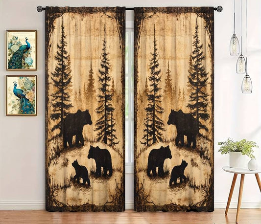 L004 Thermal Rod Pocket Curtain Panel – Room Darkening Linen Blend / Ideal for Bedroom, Living Room, Kitchen & Office