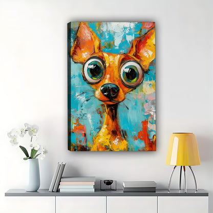 Colorful Graffiti Dog Canvas Art -Vibrant Pet Wall Decor | W528