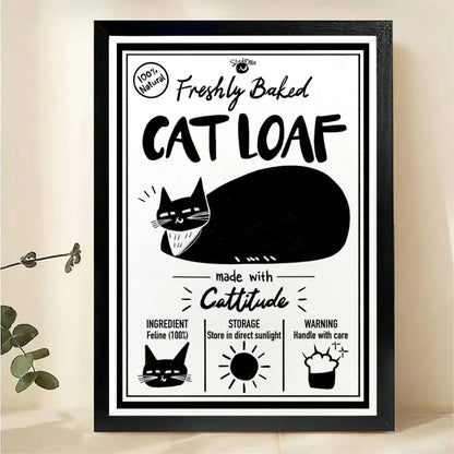 Freshly Baked Cat Loaf Wall Art - Funny Cat Lover Canvas Print|W1387