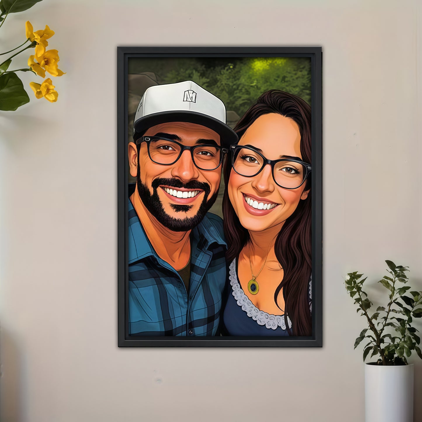 Luxury Custom Portrait from Photo - Personalized Comic & Cartoon Style Wall Art for Individuals, Couples & Families - Timeless Keepsake on Canvas
