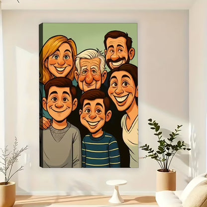 Exaggerated Cartoon Portrait From Photo – Personalized Canvas Art