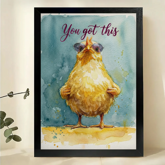 "You Got This motivational watercolor chick canvas print"