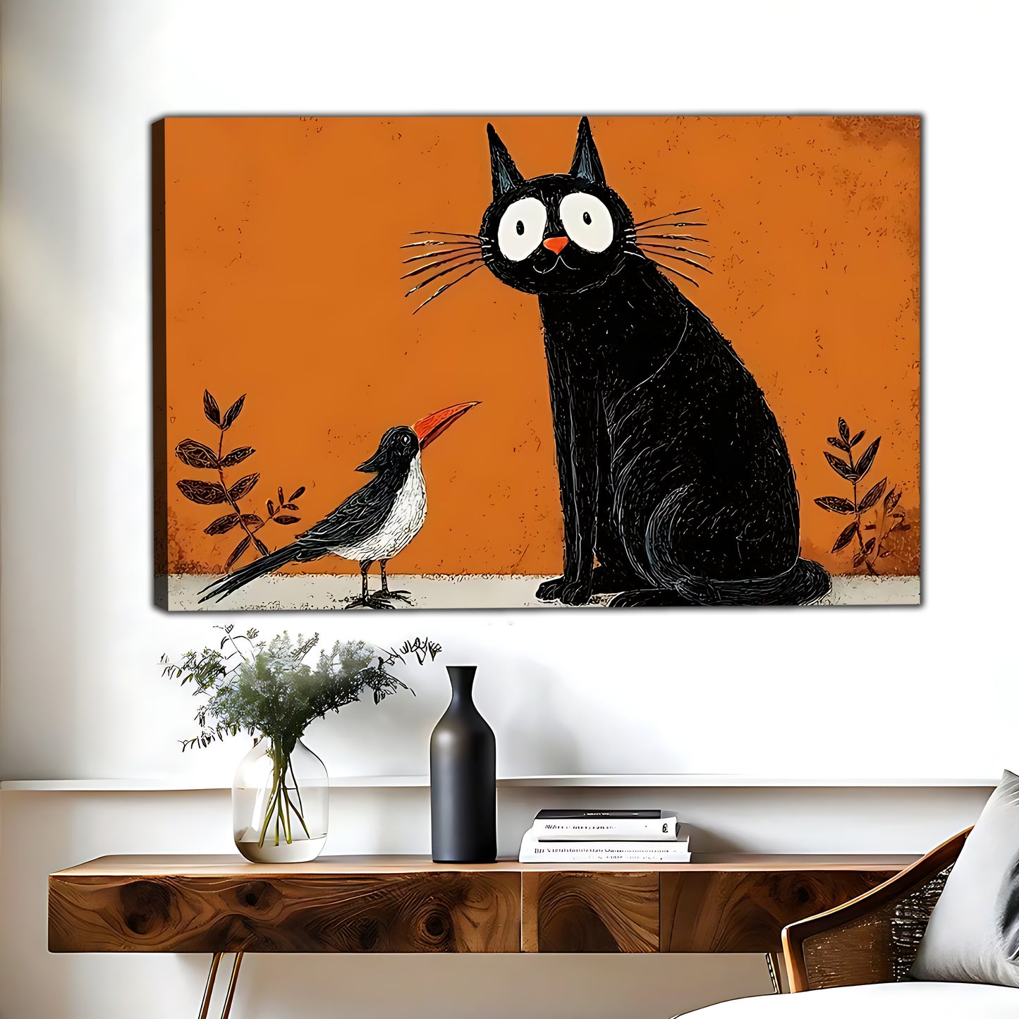 W464 Natural Wood Grain Canvas Decorative Painting – High-Quality Abstract Art | Ideal for Living Rooms and Offices