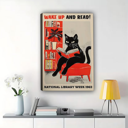 Bad Kitty Lounge Retro Poster - Cat Bar Wall Art |W537