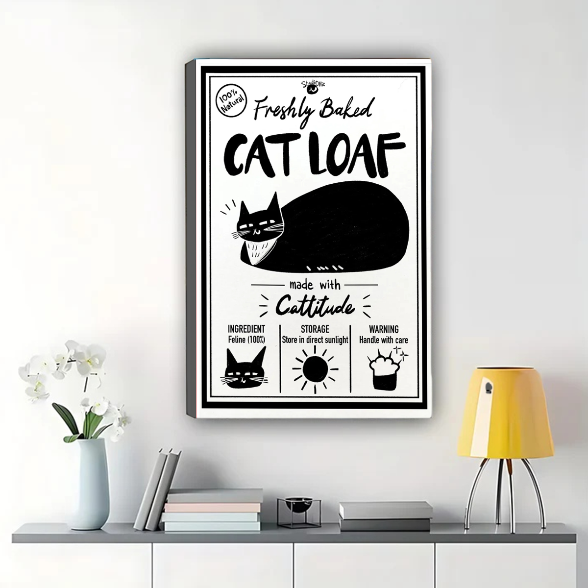 Freshly Baked Cat Loaf Wall Art - Funny Cat Lover Canvas Print|W1387