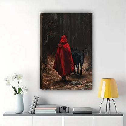 Little Red Riding Hood Wall Art - Dark Fantasy Forest Print| W1046