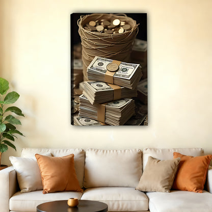 W409 Natural Wood Grain Canvas Decorative Painting – High-Quality Abstract Art | Ideal for Living Rooms and Offices